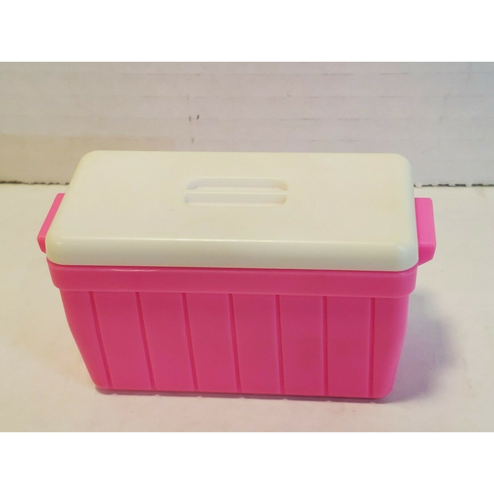 Vintage Barbie Picnic Pink Ice Cooler 1980's Hong Kong
